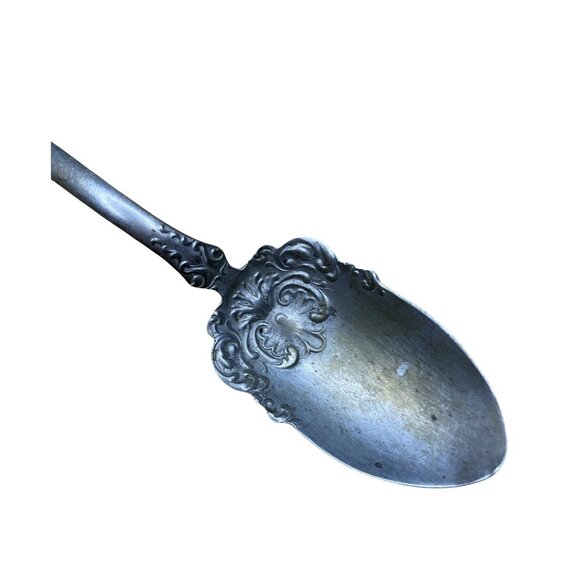 Antique Solid SIlver Peru Spoon Floral Decor Handle & Bowl 18 Gram - Picture 2 of 8